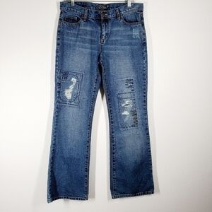 J-STAR DISTRESSED BOOTCUT JEANS